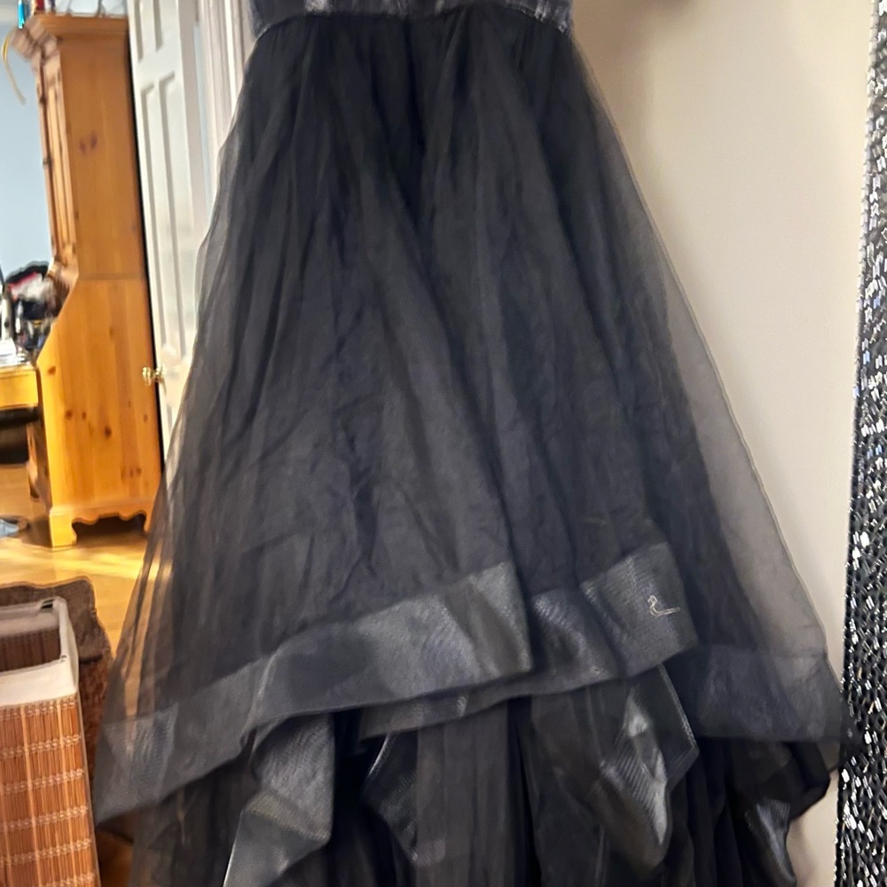 La Femme Off The Shoulder Evening Gown Dress Black - Picture 9 of 11